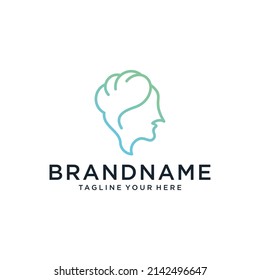 Icono de cerebro humano en línea. Para tu diseño, logotipo. Ilustración vectorial. trazos editables.
