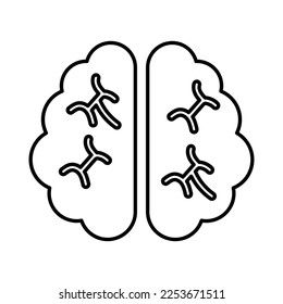 Icono de cerebro humano en estilo de línea