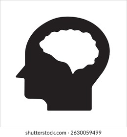 Human brain icon in line style. For your design, logo. Vector illustration. Editable Stroke.
