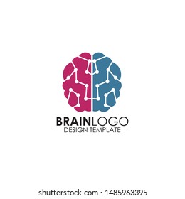 Human brain icon logo design inspiration vector template