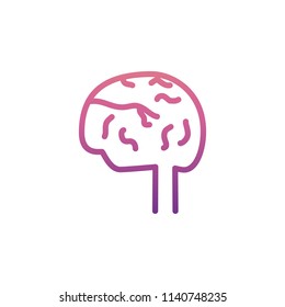 human brain icon in Nolan style