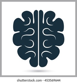 Human brain icon on the background