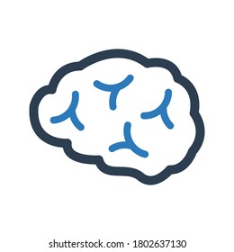 Human brain icon on white background.