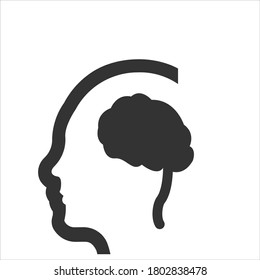 Icono del cerebro humano sobre fondo blanco