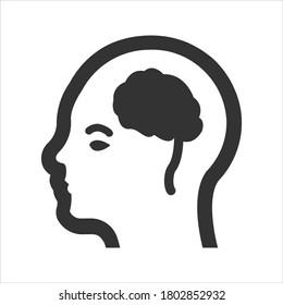 Human brain icon on white 
