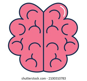 human brain icon on white background