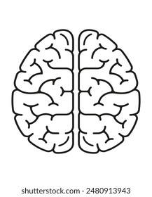 Human brain icon on white background