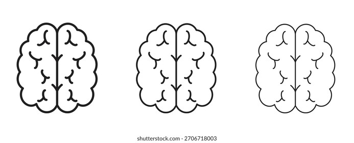 Icono del cerebro humano con el estilo del contorno, diseños de la Ilustración vectorial