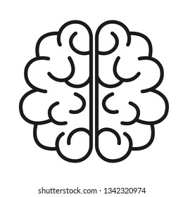 Human brain icon. Outline human brain vector icon for web design isolated on white background.