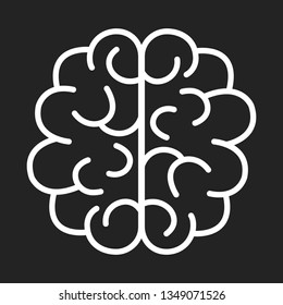 Human brain icon. Outline human brain vector icon for web design isolated on white background.