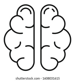 Human brain icon. Outline human brain vector icon for web design isolated on white background