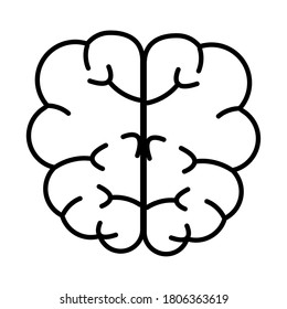 human brain icon over white background, line style, vector illustration