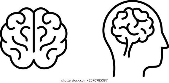 "Human Brain Icon Representing Intelligence, Cognition, and Mental Function for Education, Science, and Neurological Health"