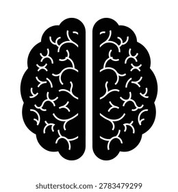 Human brain icon representing mind and intellect with intellect, intelligence