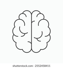 Ícone de cérebro humano definido no estilo de linha preta.