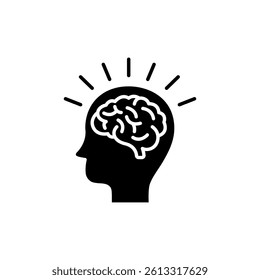 Human brain icon set. Logo digital technology, tech science, global digital, enhanced memory and focus, expert, genius, idea, intelligent, brainstorm, knowledge, creative, smart, solution, Vector.