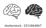 Human brain icon set. Thinking, mind refresh, brain health, creative vector illustration.