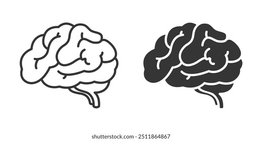 Human brain icon set. Thinking, mind refresh, brain health, creative vector illustration.