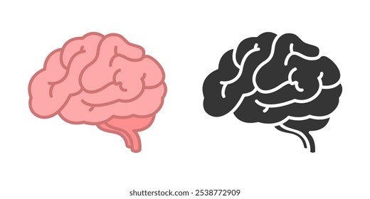 Conjunto de ícones do cérebro humano. Pensando, mente refrescada, saúde cerebral, ilustração vetorial criativa.