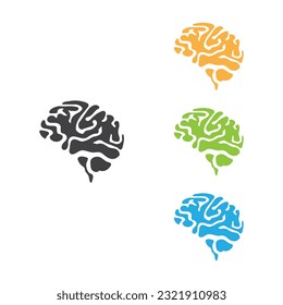 Human Brain Icon Set Vector Design.