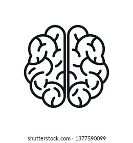 Human brain icon sign - vector