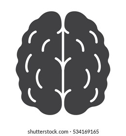 Human brain icon. Silhouette symbol. Negative space. Vector isolated illustration