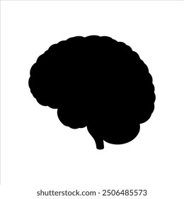 Human brain icon silhouette vector illustration design on white background.