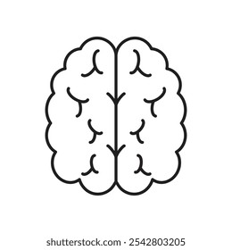 Human brain icon simple black line style.