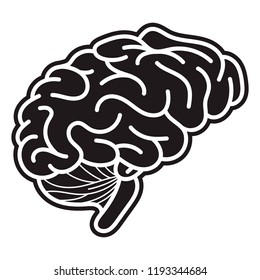 Human brain icon. Simple illustration of human brain vector icon for web design isolated on white background