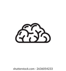Human brain icon. Simple brain symbol.