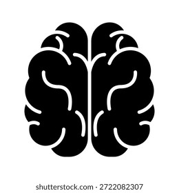 Icono del cerebro humano. Símbolo cerebral simple en la vista superior y lateral.