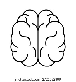 Icono del cerebro humano. Símbolo cerebral simple en la vista superior y lateral.