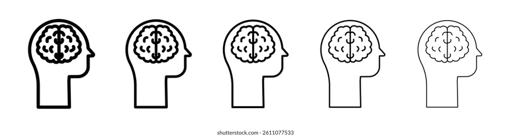 Human brain icon Symbol mark in Outline style