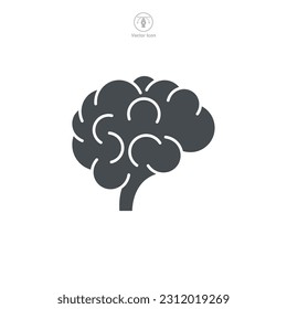 Human brain Icon symbol template for graphic and web design collection logo vector illustration