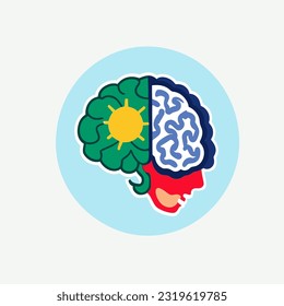 Icono de cerebro humano Ilustración vectorial