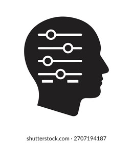 Icono del cerebro humano que simboliza la salud psicológica. Adecuado para la neurología, la educación y el bienestar mental.