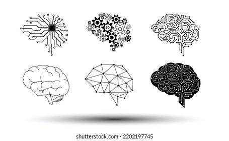 Human brain icon. Technology. Vector illustration. Technology graphic design .