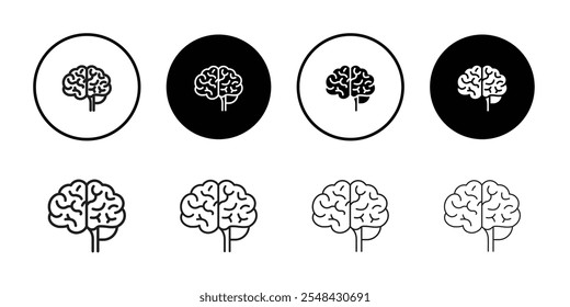 Icono de cerebro humano Conjunto de ilustración de línea delgada