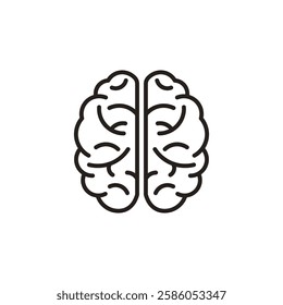 Human brain icon, thinking, innovation symbol isolated on white background, brain vector illustration