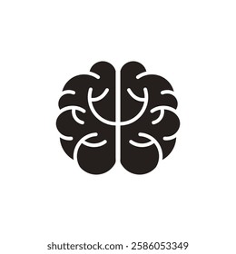 Human brain icon, thinking, innovation symbol isolated on white background, brain vector illustration