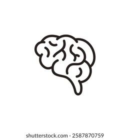 Human brain icon, thinking, innovation symbol isolated on white background, brain vector illustration