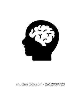 Human brain icon vector. color editable