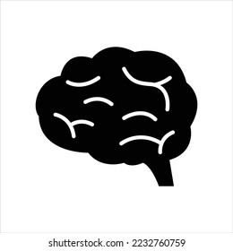 Ilustración gráfica del vector del icono del cerebro humano
