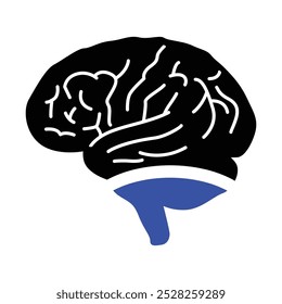 Human brain icon, Vector graphics