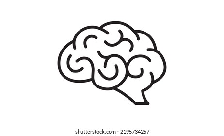 Human brain icon vector illustration isolated on white background