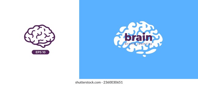 Human brain icon. Vector illustration eps10. Sign, symbol or logo concept. Creative art. Simple modern design. Colorful flat template. Vibrant colors. Realistic design.
