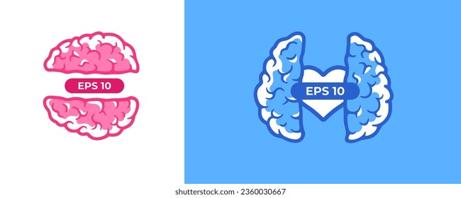Human brain icon. Vector illustration eps10. Sign, symbol or logo concept. Creative art. Simple modern design. Colorful flat template. Vibrant colors. Realistic design.
