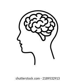 Human brain icon vector isolated on white background