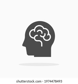 Human brain icon. For your design, logo. Vector illustration.