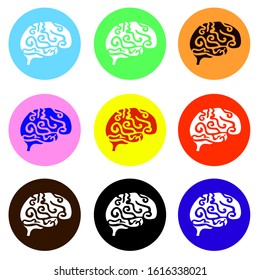 Human brain icons set - intelligence, creativity concept